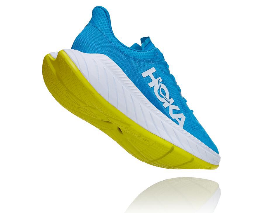 Hoka One One Tenisky Panske Modre/Biele - Carbon X 2 - 08396-XUDN